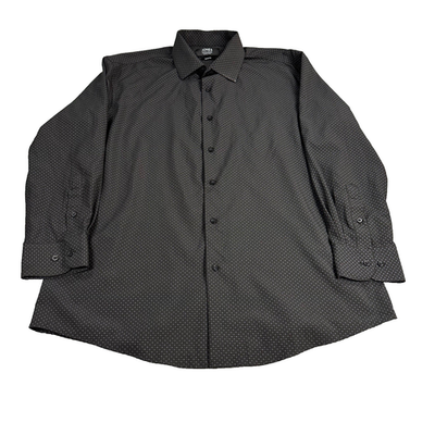 Jones New York Signature Slim Fit Mens L Button Up Dress Shirt Black Micro  Dot | eBay
