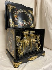 Tantalus Liquor Cellar Cabinet Box Early Baccarat? Decanter Set