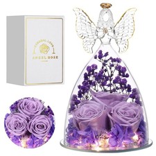 Tiaronics Mothers Day Mom Gifts for Women Preserved Flowers in Light Purple
