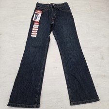 Wrangler Blue Jeans Boys 12 Slim Five Star Boot Cut Youth Western Cowboy EUC