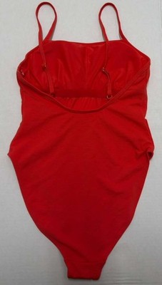 Wilo The Label Women s Red One-Piece Swimsuit Scoop Neck  Straps Size ExtraSmall