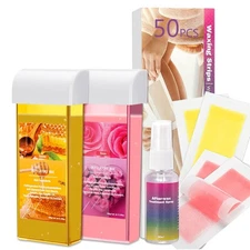 Sensitive Skin Wax Kit - Honey & Rose Wax Roller for Larger Areas - At Home Waxi