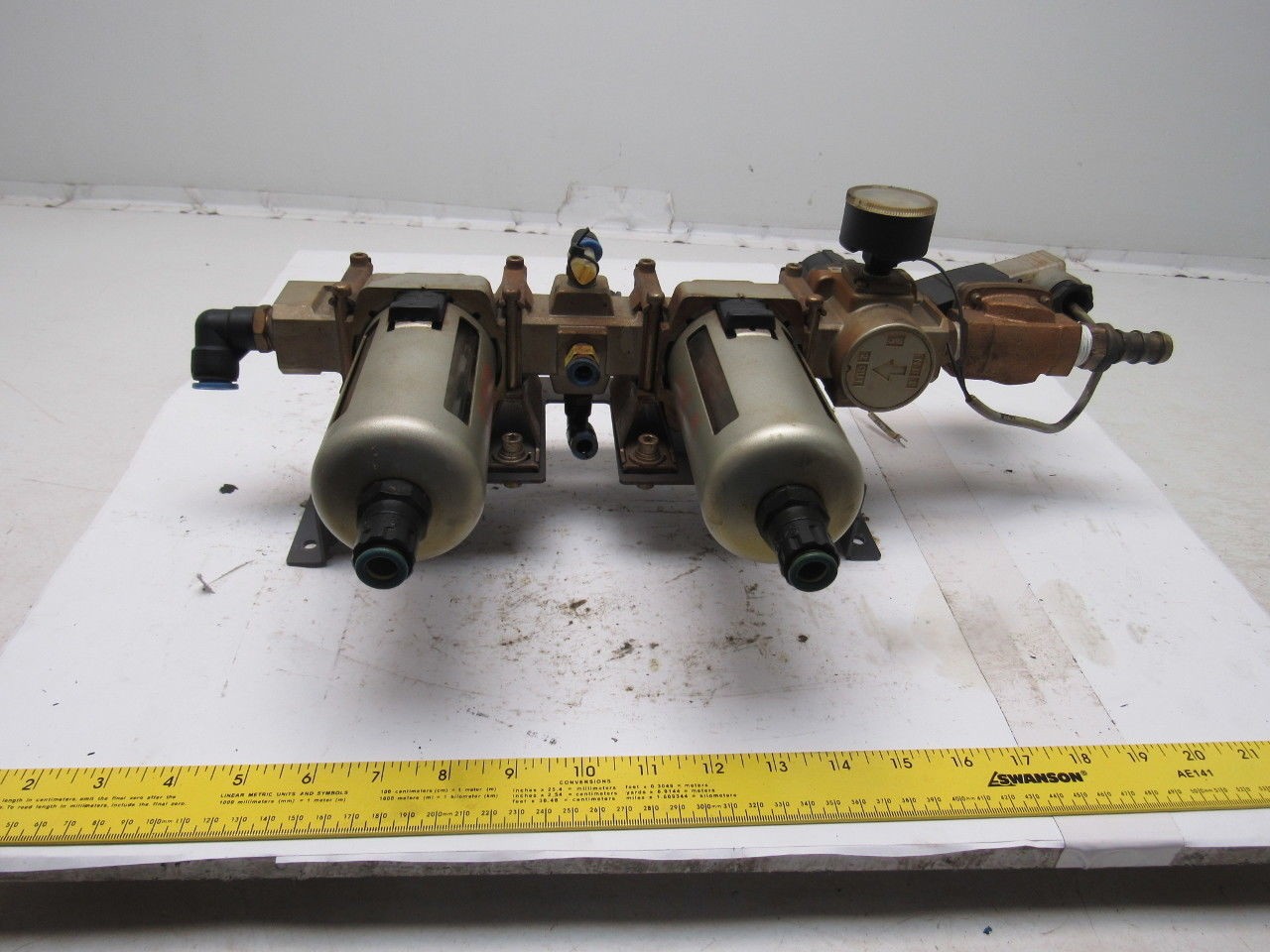SMC Pneumatic Solenoid Valve Filter Double Regulator Assembly 0.05-0.83MPA