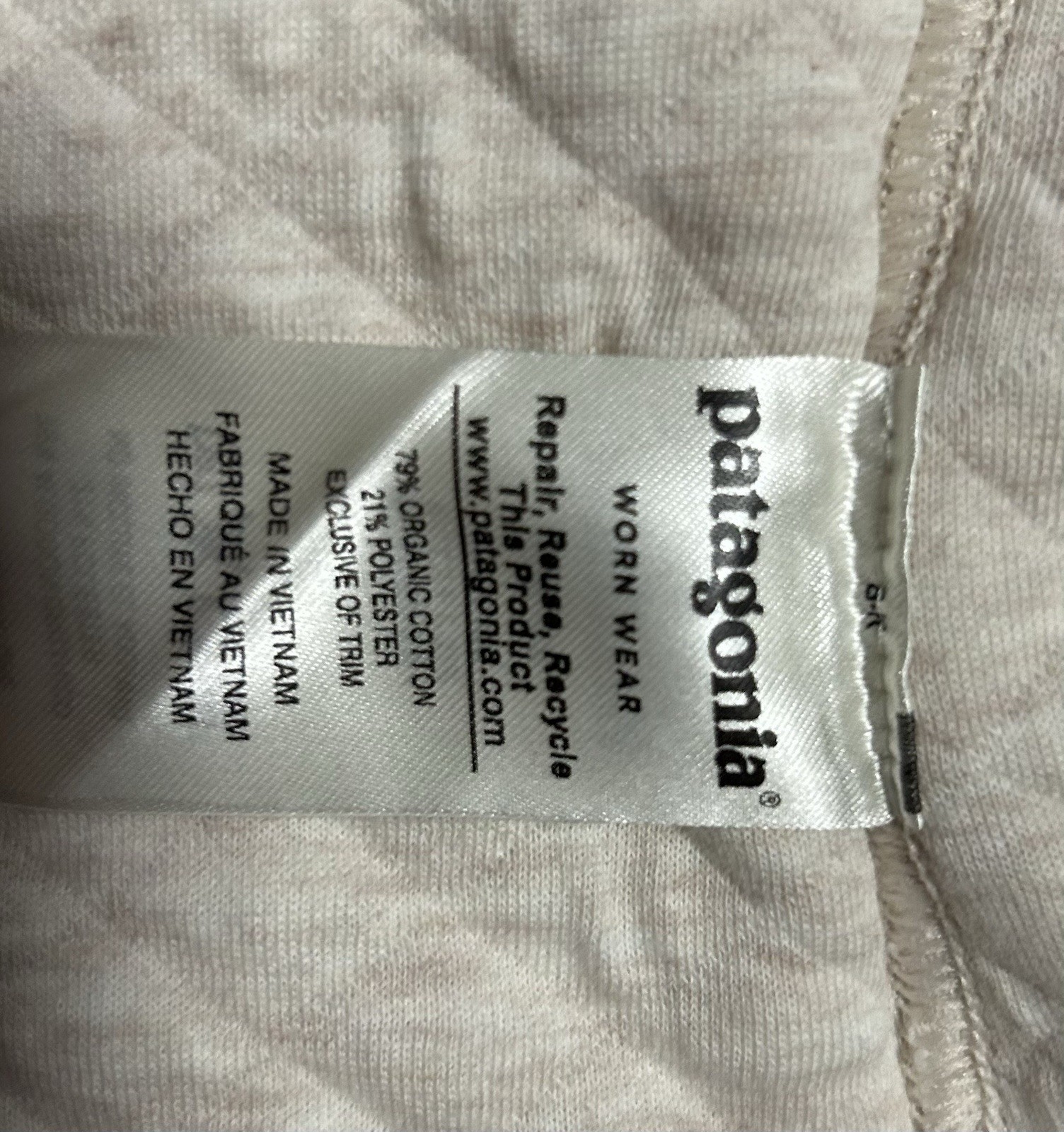 Patagonia Women’s XS Quilted Full Zip Hoodie Cream Organic Cotton STY25315 thumbnail 11