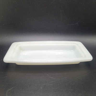 PYREX Vintage White Milk Glass Butter Dish Bottom Base Only Replacement Piece
