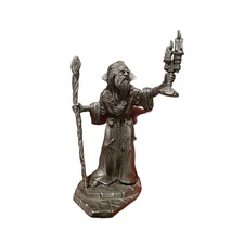 1991 Grenadier Rawcliffe Pewter Wizard Figurine RF 1251 Staff Candelabra Fantasy