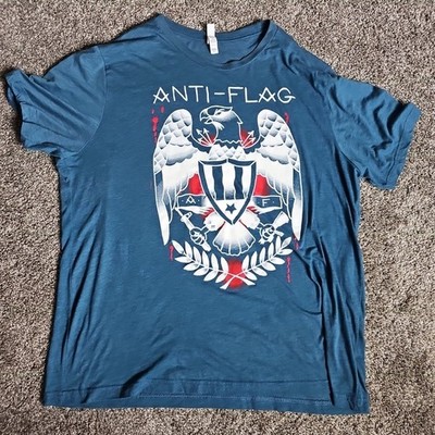 Anti-Flag Punk Rock Band Short Sleeve Size 2XL Huge Eagle Graphic Music Shirt