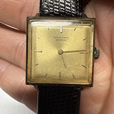 Vtg Sarcar Geneve Swiss Made Watch Wristwatch Sold For Parts Or Repair 