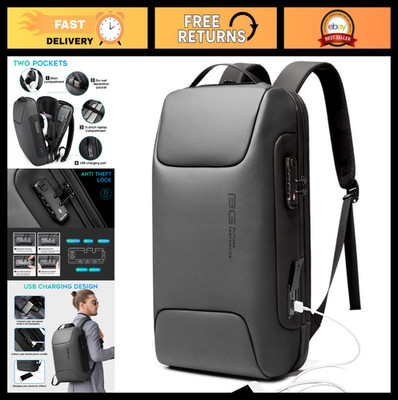 Anti-Theft Laptop Backpack 15.6'' - USB Charging Port, Business Work Bag for Men
