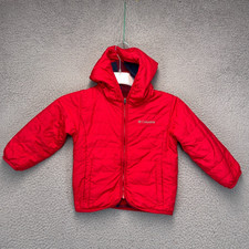 Columbia Reversible Jacket Youth 3T Red Plaid Full Zip Hooded Insulated Outdoor