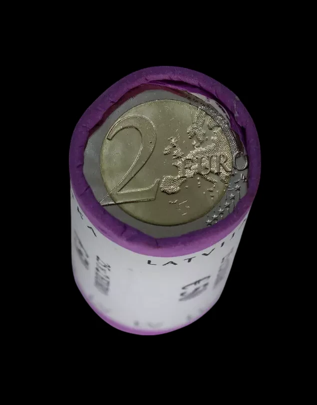 Bank Roll UNC Euro coin 2 euro Latvia Latvija . 25 x 2 Euro. MILDA - Image 2 of 3