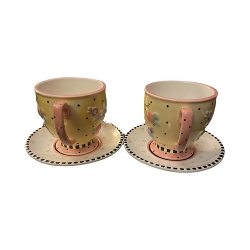 Mary Engelbreit Meadow Tea Cups & Saucers - 1999 Michel & Co - Picture 3 of 12