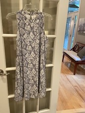 Mudpie Womens Dress Size Small Black White Sleeveless Knee Length Tropical