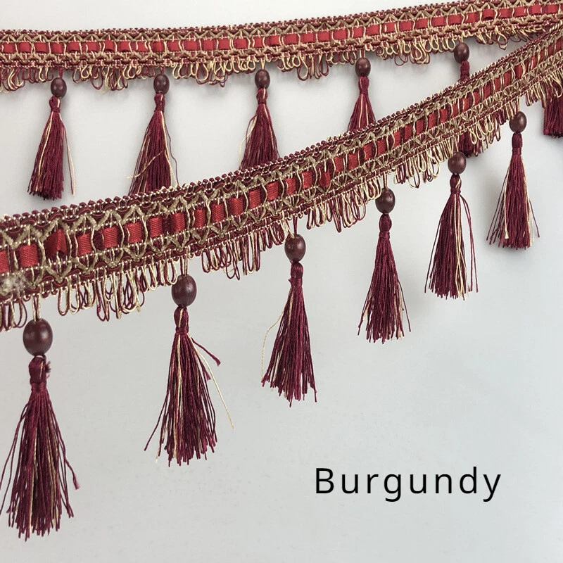 12 Meters Length Curtain Tassel Edging Sewing Trim Upholstery Craft Cushion - Image 3 of 4