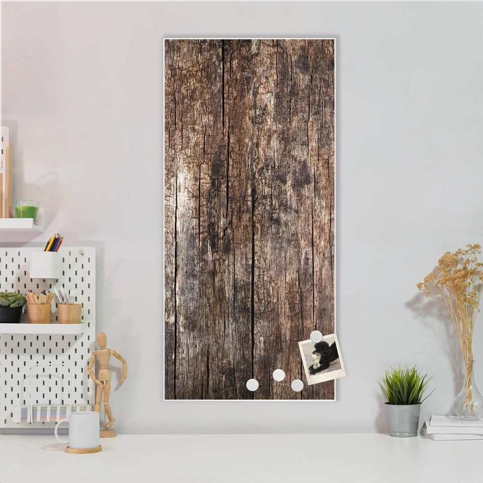 banjado Design Magnetwand aus Metall Motiv Pinnwand Magnettafel Altes Holz - Bild 1 von 1
