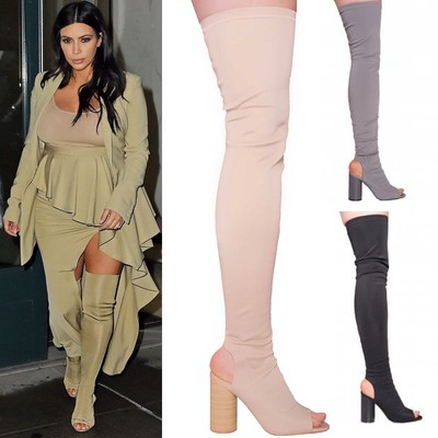 peep toe thigh high boots