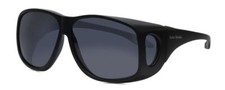 Foster Grant Shield Oversized 64 mm Fitover Sunglasses in Matte Black/Smoke Grey