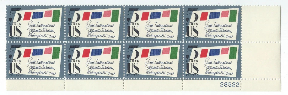 Lot of 3 Five Cent Stamp Blocks Peace 6th Philotelic Exibition Women's Club's - Image 4 of 4
