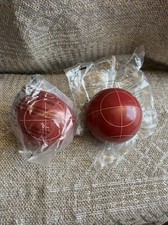2 Red Bocce Ball Replacement - Circle Pattern   Weight is 2 Lbs. 5 Oz., 4  10cm