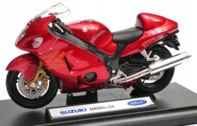 Suzuki Hayabusa japanisches Sportmotorrad Modell Spielzeug Diecast Maßstab 1:18 Welly