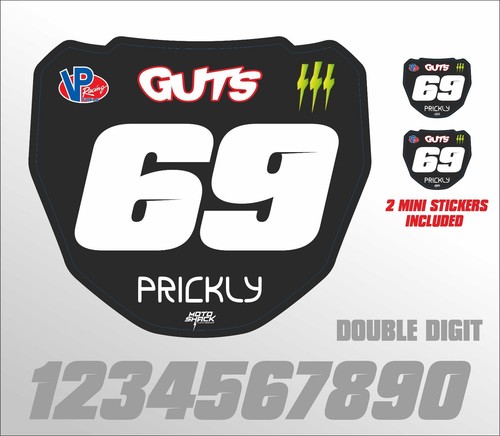 ODI DH MTB Front Number Plate GRAPHIC ONLY Custom Prickly GUTS Surron Talaria - Picture 2 of 3