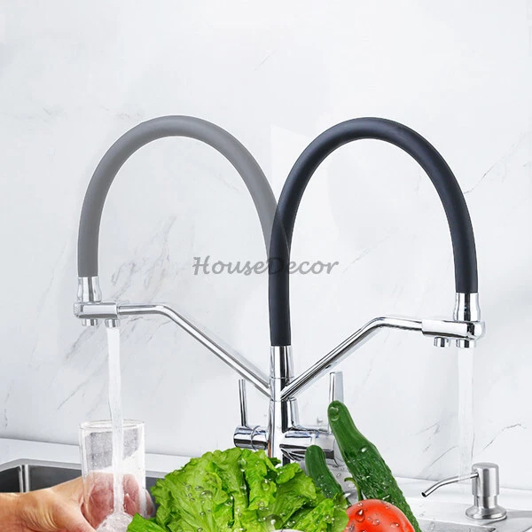 Universal Kitchen Monobloc Sink Mixer Taps Swivel Spout 3 Way Pure Water Faucet - Image 4 of 4