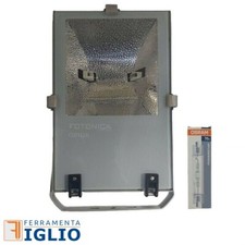 Faro Proiettore IP65 Lampada Ioduri Metallici 70W in Acciaio per Esterno ORION