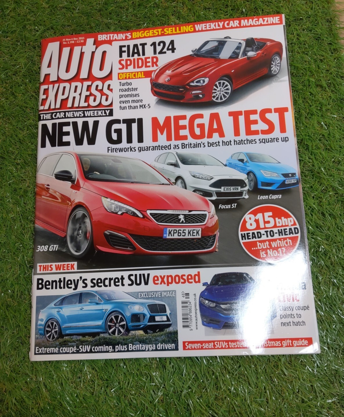 Auto Express Magazine 25 Nov - 1 Dec Issue 1,398 Car Infusiasts Collection