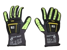 LOT OF 3 Ansell Ringers® Nitrile Half-Dipped Anti-Impact Gloves R-840 Size 10 XL