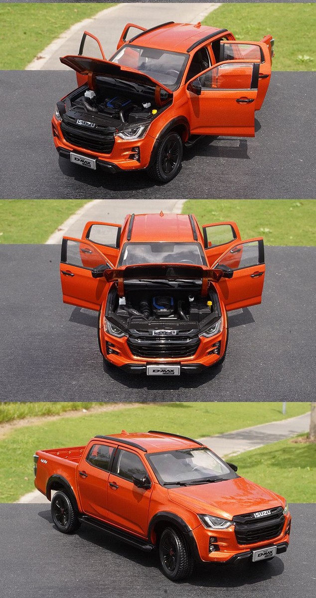2023 Isuzu D-Max 4X4 Pick Up Orange Open Door 1/18 DieCast