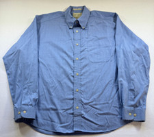 Eddie Bauer Long Sleeve Button Up Mens L Blue Check Shirt 100 Cotton 1924