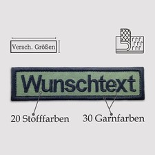 Namensschild Gestickt Wunschtext Patch Bestickt Köperstoff mit Klett