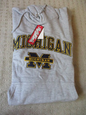 Michigan Wolverines Big Ball Sports Hoodie Mens L Grey Pullover Sweatshirt NWT
