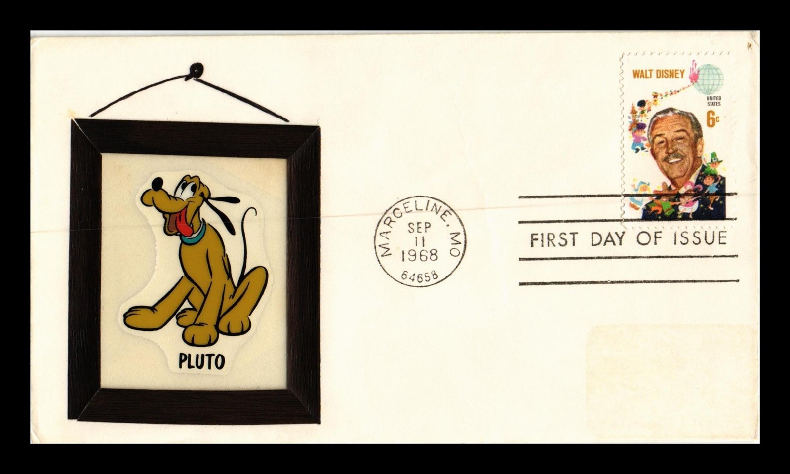 Dr Jim Stamps Us Cover Walt Disney First Day Issue Pasted On Pluto Cachet