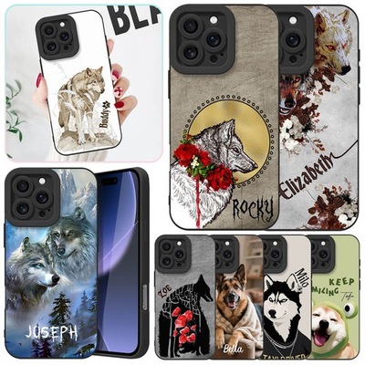 #ad Dog Wolf Custom Phone Case For iPhone 16 Pro 13 15 Plus 14 17 Air Flexible Cover $12.63