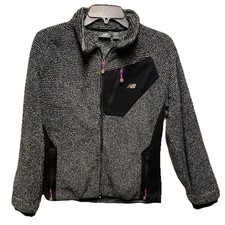 New Balance Women's Gray Black and Pink Jacket with Zippered Pockets Size Small