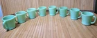 Vintage 1950’s Fire King Jadeite D Handle Coffee Cup Mugs set of 8 Milk Glass