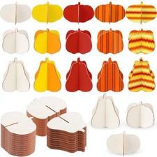 60 Pcs Thanksgiving Crafts Pumpkin, 7.9 Inch, Fall Wooden Pumpkins for Crafts...