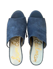 Sam Edelman Bonnie Espadrille Wedge Dark Blue Suede Size 10