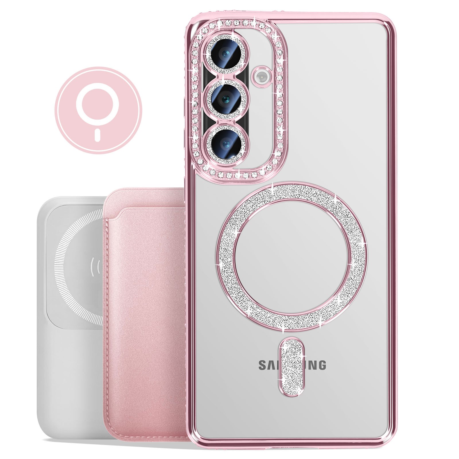 Coque Galaxy A37 rose à strass parfaite pour sublimer vos soirées