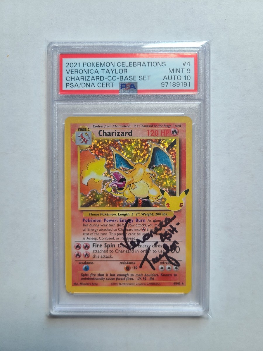 Pokemon Charizard Signed By Ash Veronica Taylor PSA 9 Auto 10