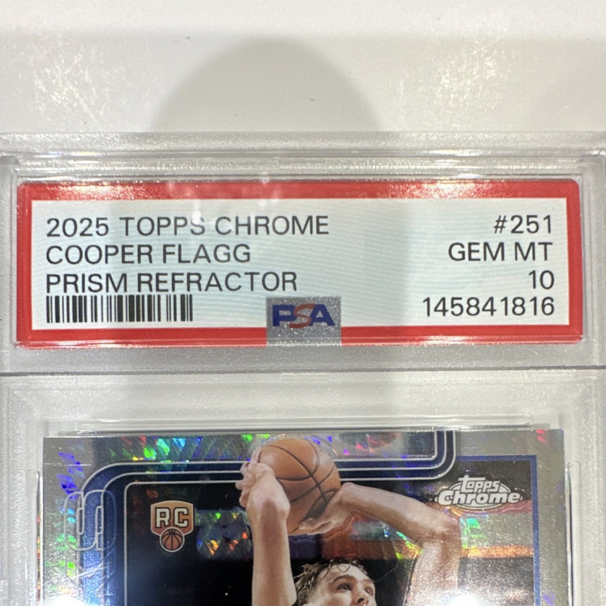 Cooper Flagg 2025-26 Topps Chrome Prism Refractor #251 PSA 10
