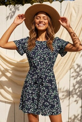 ann taylor mini dress Ann Taylor Pintucked Mini Dress in Linen Blend Size 6 Tropical Papaya Women's