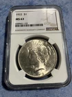 1922 Peace Silver Dollar NGC MS 63
