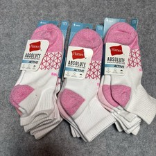 Hanes Absolute Socks Perfected Active Ankle 12 Pairs Women's Sz. 5-9