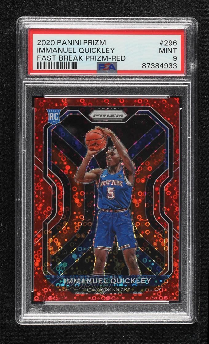 2020-21 Panini Prizm Fast Break Red /125 Immanuel Quickley #296 PSA 9 MINT 14t3