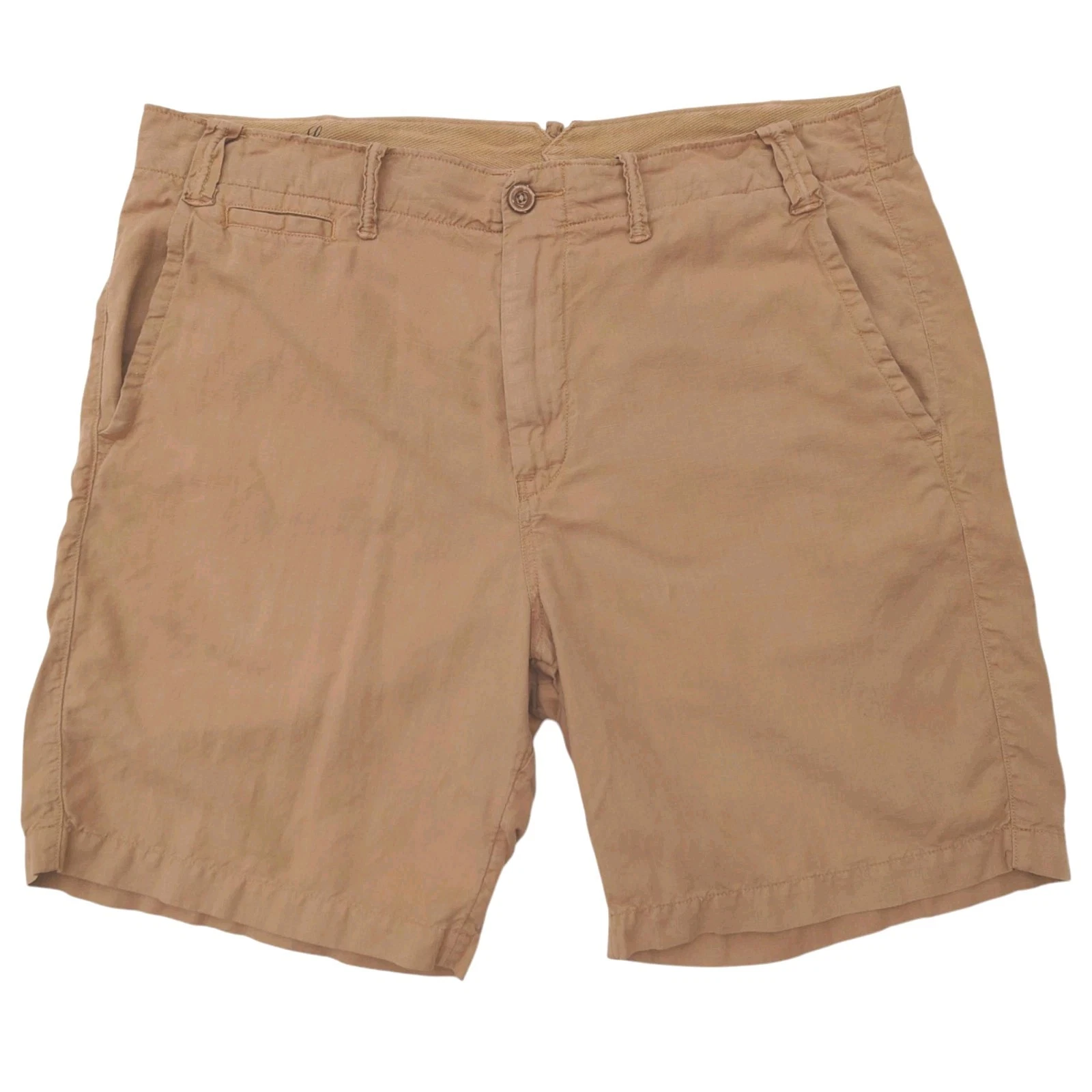 Polo Ralph Lauren Linen Blend Shorts Mens 33 Naval Tailors Tan Khaki Classic Fit