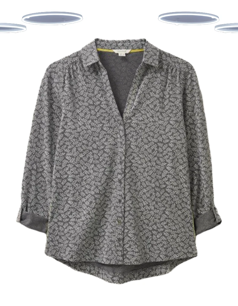Ex White Stuff Women's Shirt - Long Sleeve Anne Jersey Grey Leaf (Defect)
Opens in a new window or t