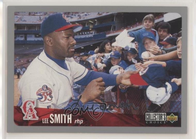 1996 Upper Deck Collector's Choice Silver Foil Signature Lee Smith #77 HOF hg6
