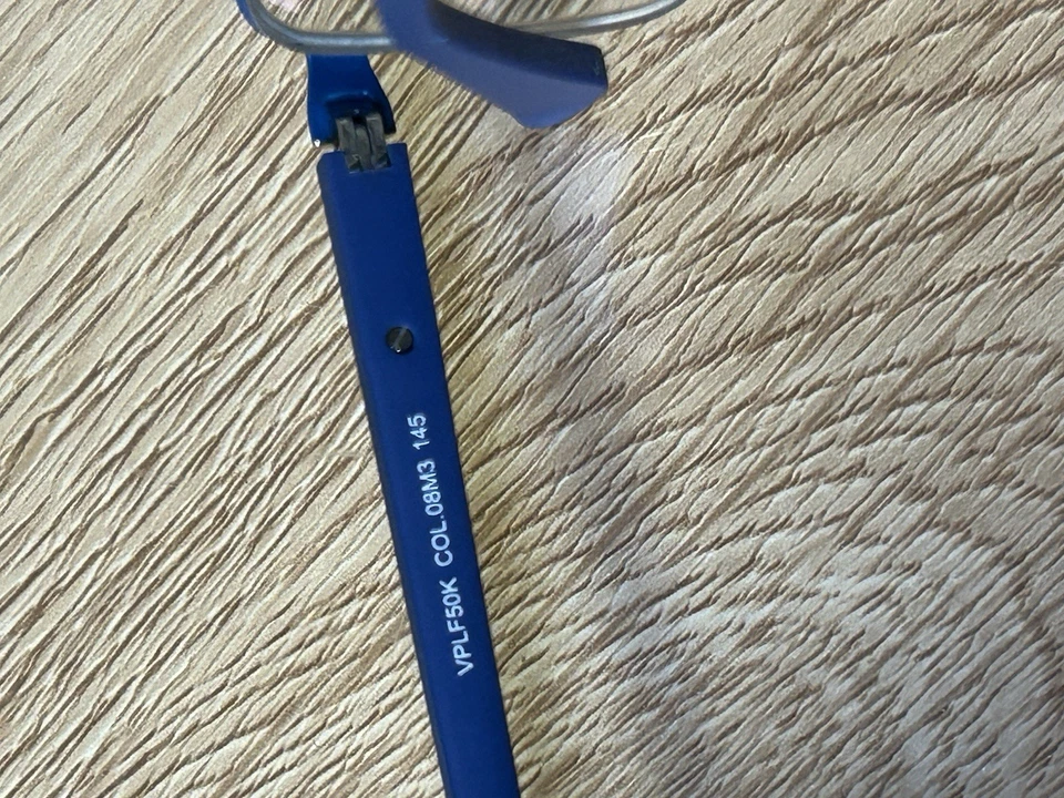 Gafas de policía, solo marcos, VPLF50K 08M3, 57-17-145, metal, plata/azul Foto 3 de 3